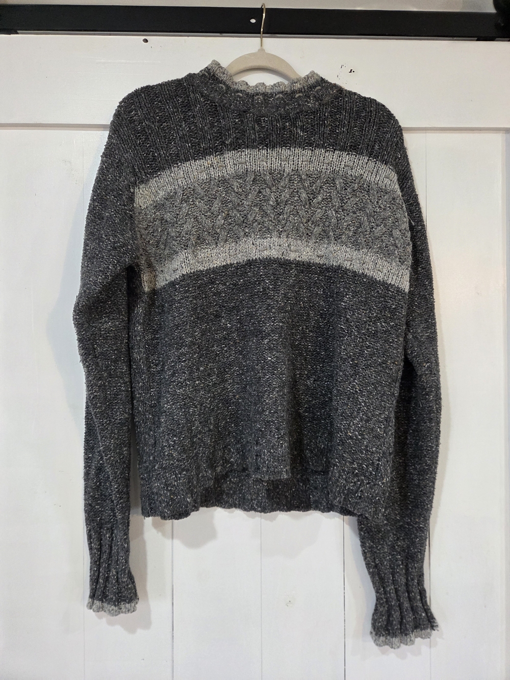 Cozy Two-Tone Gray Crewneck Sweater